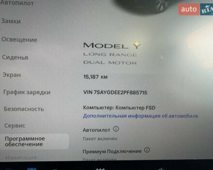Синий Тесла Model Y, объемом двигателя 0 л и пробегом 15 тыс. км за 28900 $, фото 12 на Automoto.ua