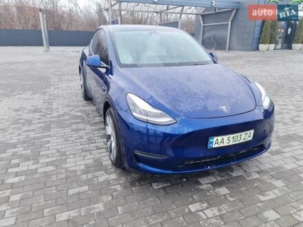 Тесла Model Y 2021 в Киеве на Automoto.ua Синий Тесла Model Y, объемом двигателя 0 л и пробегом 45 тыс. км за 26499 $, фото 1 на Automoto.ua