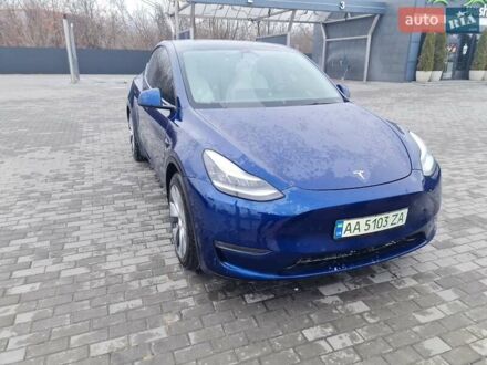 Синій Тесла Model Y, об'ємом двигуна 0 л та пробігом 45 тис. км за 36900 $, фото 1 на Automoto.ua