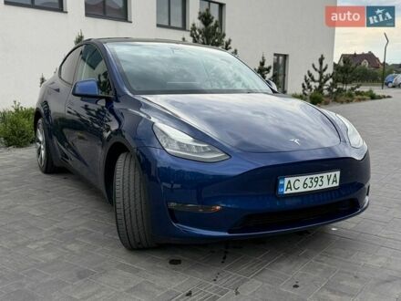 Синий Тесла Model Y, объемом двигателя 0 л и пробегом 96 тыс. км за 22300 $, фото 1 на Automoto.ua