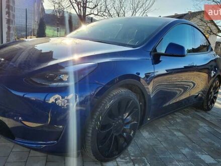 Синий Тесла Model Y, объемом двигателя 0 л и пробегом 44 тыс. км за 26700 $, фото 1 на Automoto.ua