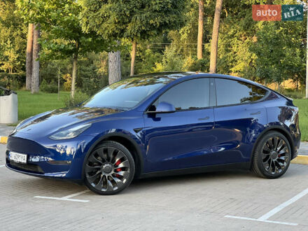 Синий Тесла Model Y, объемом двигателя 0 л и пробегом 84 тыс. км за 26900 $, фото 1 на Automoto.ua