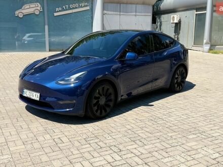 Синий Тесла Model Y, объемом двигателя 0 л и пробегом 28 тыс. км за 26500 $, фото 1 на Automoto.ua