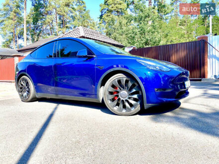 Синій Тесла Model Y, об'ємом двигуна 0 л та пробігом 62 тис. км за 23499 $, фото 1 на Automoto.ua