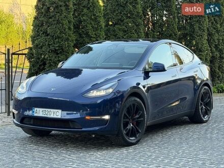 Синий Тесла Model Y, объемом двигателя 0 л и пробегом 92 тыс. км за 22800 $, фото 1 на Automoto.ua