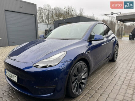 Синий Тесла Model Y, объемом двигателя 0 л и пробегом 57 тыс. км за 28900 $, фото 1 на Automoto.ua