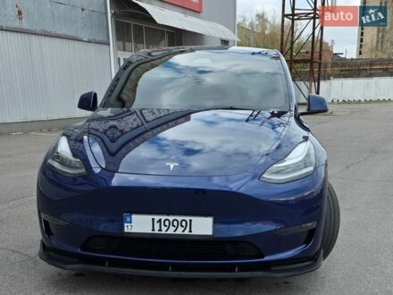 Синий Тесла Model Y, объемом двигателя 0 л и пробегом 35 тыс. км за 29500 $, фото 1 на Automoto.ua