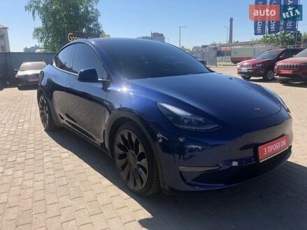 Синій Тесла Model Y, об'ємом двигуна 0 л та пробігом 43 тис. км за 30500 $, фото 1 на Automoto.ua