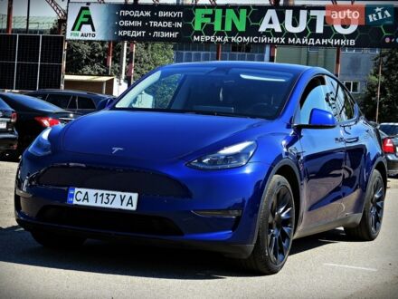 Синій Тесла Model Y, об'ємом двигуна 0 л та пробігом 54 тис. км за 29800 $, фото 1 на Automoto.ua