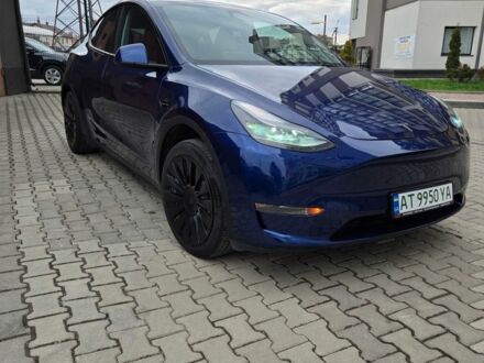 Синий Тесла Model Y, объемом двигателя 0 л и пробегом 47 тыс. км за 26200 $, фото 1 на Automoto.ua
