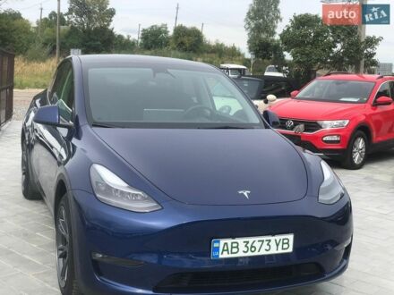 Синий Тесла Model Y, объемом двигателя 0 л и пробегом 44 тыс. км за 26999 $, фото 1 на Automoto.ua