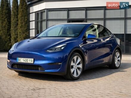 Синий Тесла Model Y, объемом двигателя 0 л и пробегом 55 тыс. км за 22000 $, фото 1 на Automoto.ua