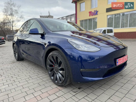 Синий Тесла Model Y, объемом двигателя 0 л и пробегом 10 тыс. км за 39000 $, фото 1 на Automoto.ua