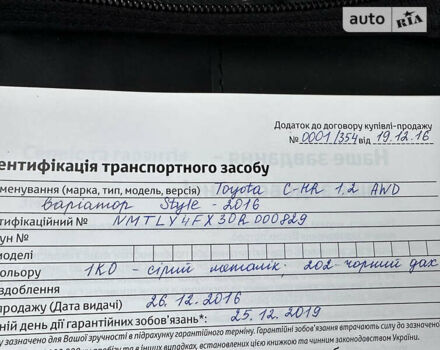 Серый Тойота C-HR, объемом двигателя 1.2 л и пробегом 86 тыс. км за 18600 $, фото 84 на Automoto.ua