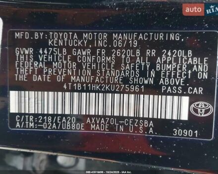 Тойота Камри 2019 в Тернополе на Automoto.ua Черный Тойота Камри, объемом двигателя 2.49 л и пробегом 45 тыс. км за 6000 $, фото 12 на Automoto.ua