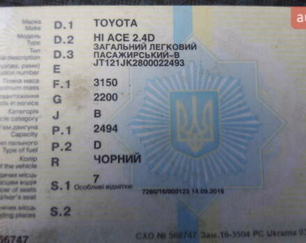 Чорний Тойота Хіасє, об'ємом двигуна 2.5 л та пробігом 332 тис. км за 10500 $, фото 2 на Automoto.ua