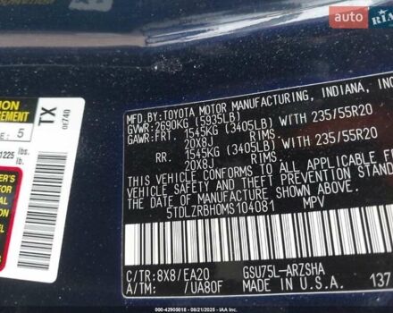 Синий Тойота Хайлендер, объемом двигателя 3.46 л и пробегом 37 тыс. км за 17000 $, фото 14 на Automoto.ua