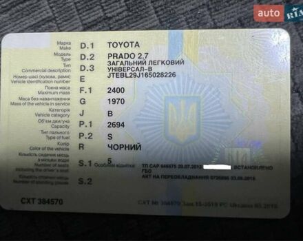 Черный Тойота Ленд Крузер Прадо, объемом двигателя 2.69 л и пробегом 189 тыс. км за 13333 $, фото 54 на Automoto.ua