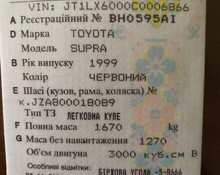 Красный Тойота Супра, объемом двигателя 3 л и пробегом 110 тыс. км за 85000 $, фото 26 на Automoto.ua