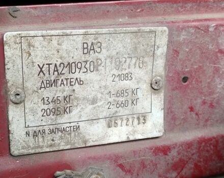Червоний ВАЗ 21093, об'ємом двигуна 1.5 л та пробігом 600 тис. км за 594 $, фото 10 на Automoto.ua