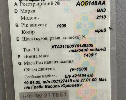 Зеленый ВАЗ 2110, объемом двигателя 1.5 л и пробегом 235 тыс. км за 1550 $, фото 10 на Automoto.ua