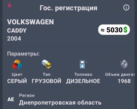 Серый Фольксваген Кадди, объемом двигателя 2 л и пробегом 5 тыс. км за 4200 $, фото 6 на Automoto.ua
