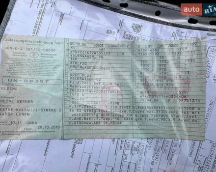 Синий Фольксваген Гольф Плюс, объемом двигателя 1.6 л и пробегом 207 тыс. км за 6200 $, фото 25 на Automoto.ua