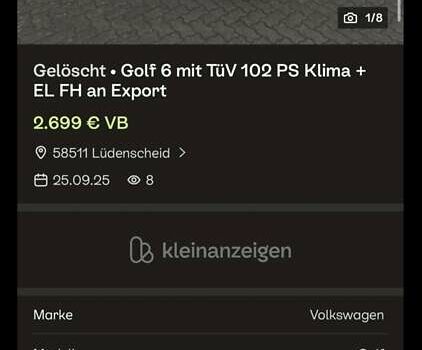 Черный Фольксваген Гольф, объемом двигателя 1.6 л и пробегом 187 тыс. км за 7800 $, фото 2 на Automoto.ua