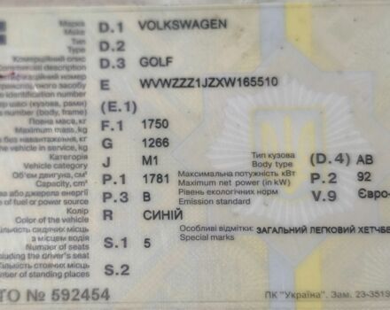 Синий Фольксваген Гольф, объемом двигателя 1.8 л и пробегом 284 тыс. км за 5000 $, фото 2 на Automoto.ua