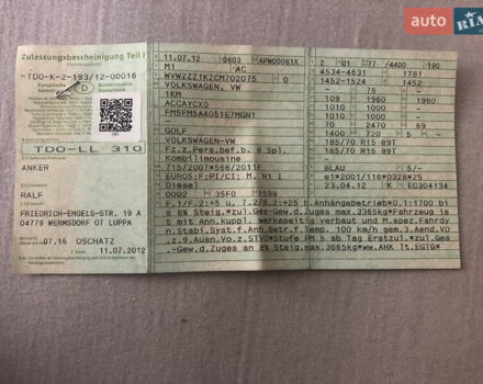 Синий Фольксваген Гольф, объемом двигателя 1.6 л и пробегом 188 тыс. км за 8499 $, фото 55 на Automoto.ua