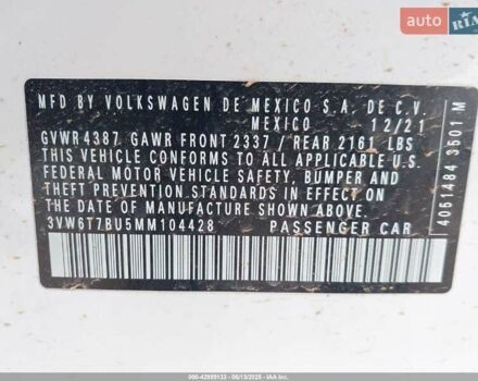 Білий Фольксваген Джетта, об'ємом двигуна 1.98 л та пробігом 56 тис. км за 4300 $, фото 12 на Automoto.ua