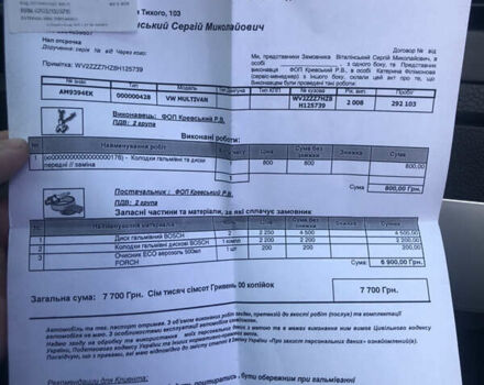 Серый Фольксваген Мультиван, объемом двигателя 2.5 л и пробегом 293 тыс. км за 14500 $, фото 8 на Automoto.ua