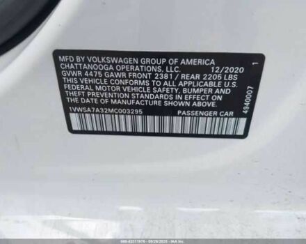 Фольксваген Пассат 2021 в Ивано-Франковске на Automoto.ua Белый Фольксваген Пассат, объемом двигателя 2 л и пробегом 43 тыс. км за 4500 $, фото 8 на Automoto.ua