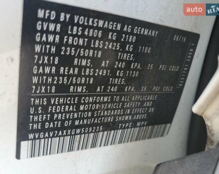 Белый Фольксваген Тигуан, объемом двигателя 2 л и пробегом 61 тыс. км за 900 $, фото 12 на Automoto.ua