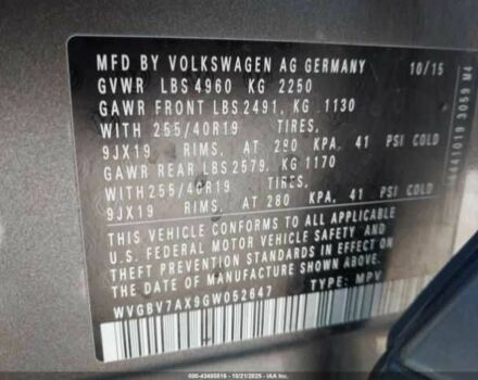 Серый Фольксваген Тигуан, объемом двигателя 2 л и пробегом 67 тыс. км за 2000 $, фото 8 на Automoto.ua