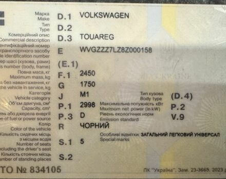 Черный Фольксваген Туарег, объемом двигателя 3 л и пробегом 200 тыс. км за 2499 $, фото 1 на Automoto.ua