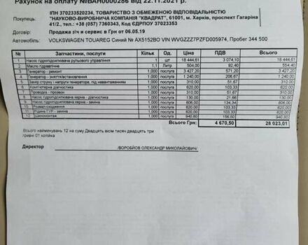 Синий Фольксваген Туарег, объемом двигателя 2.97 л и пробегом 397 тыс. км за 22700 $, фото 6 на Automoto.ua