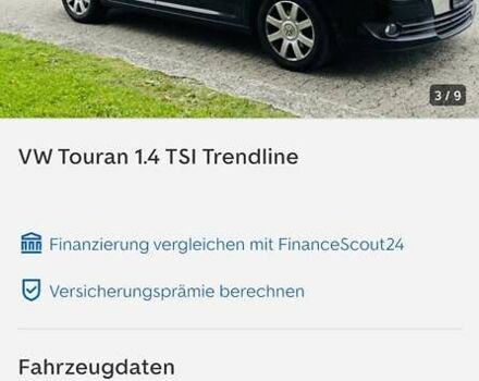 Черный Фольксваген Туран, объемом двигателя 1.4 л и пробегом 194 тыс. км за 6555 $, фото 233 на Automoto.ua