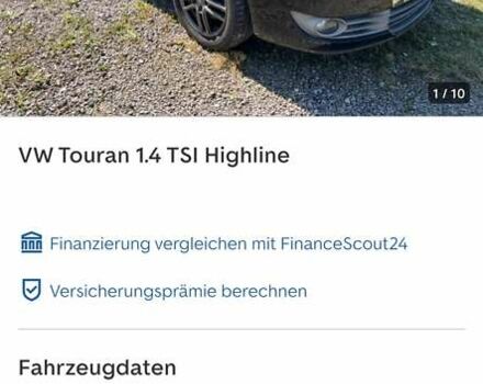 Черный Фольксваген Туран, объемом двигателя 1.4 л и пробегом 238 тыс. км за 7888 $, фото 267 на Automoto.ua