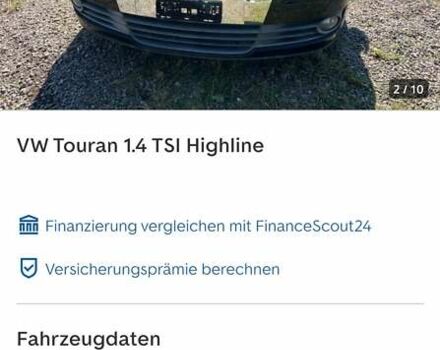 Черный Фольксваген Туран, объемом двигателя 1.4 л и пробегом 238 тыс. км за 7888 $, фото 268 на Automoto.ua