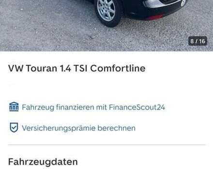 Черный Фольксваген Туран, объемом двигателя 1.4 л и пробегом 122 тыс. км за 9555 $, фото 133 на Automoto.ua