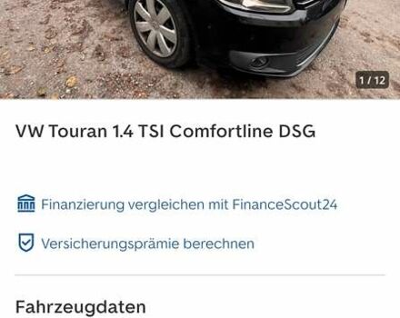 Черный Фольксваген Туран, объемом двигателя 1.4 л и пробегом 207 тыс. км за 10777 $, фото 229 на Automoto.ua