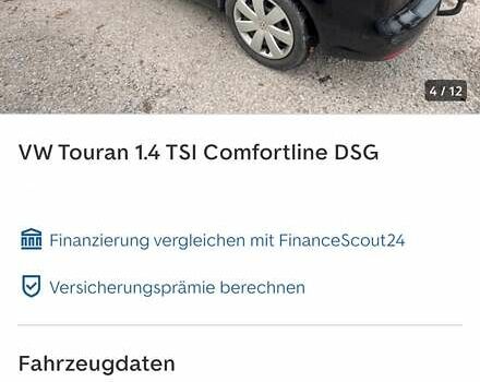 Черный Фольксваген Туран, объемом двигателя 1.4 л и пробегом 207 тыс. км за 10777 $, фото 231 на Automoto.ua