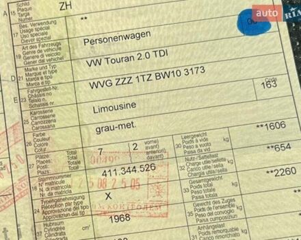 Сірий Фольксваген Туран, об'ємом двигуна 2 л та пробігом 176 тис. км за 12600 $, фото 172 на Automoto.ua