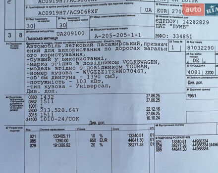 Серый Фольксваген Туран, объемом двигателя 1.4 л и пробегом 223 тыс. км за 7850 $, фото 112 на Automoto.ua