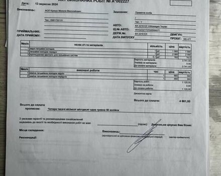 Синий Фольксваген Туран, объемом двигателя 1.97 л и пробегом 200 тыс. км за 18500 $, фото 3 на Automoto.ua