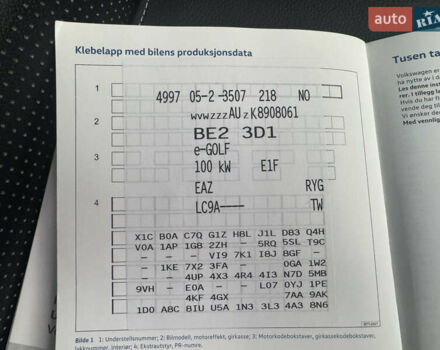 Белый Фольксваген e-Golf, объемом двигателя 0 л и пробегом 145 тыс. км за 14590 $, фото 187 на Automoto.ua
