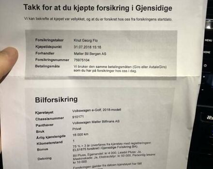 Синий Фольксваген e-Golf, объемом двигателя 0 л и пробегом 80 тыс. км за 16500 $, фото 22 на Automoto.ua