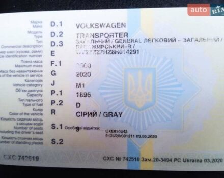 Сірий Фольксваген Transporter, об'ємом двигуна 1.9 л та пробігом 440 тис. км за 4500 $, фото 20 на Automoto.ua
