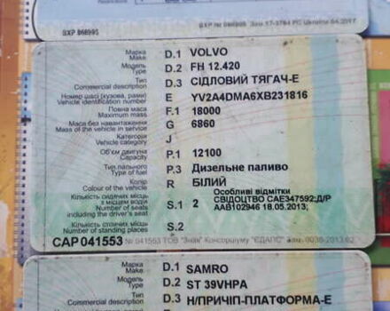 Белый Вольво FH 12, объемом двигателя 12.1 л и пробегом 702 тыс. км за 9999 $, фото 1 на Automoto.ua